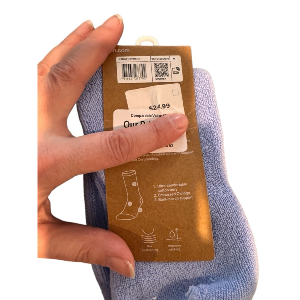 Women's On Light Blue Terry Sock High medium - Picture 2 of 3